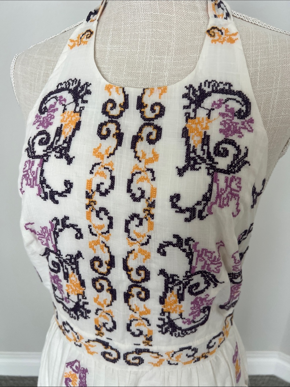 By Anthropologie Medallion embroided Halter Maxi Dress - Picture 13 of 16